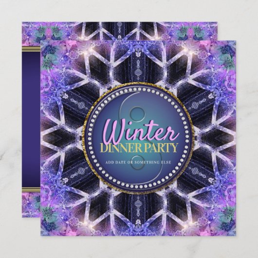 冬魔法ブライダルシャワーパーティの招待状 招待状 (正面/裏面)
