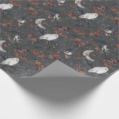 冬鳥のスノーフクロウ包み紙 ラッピングペーパー (角)