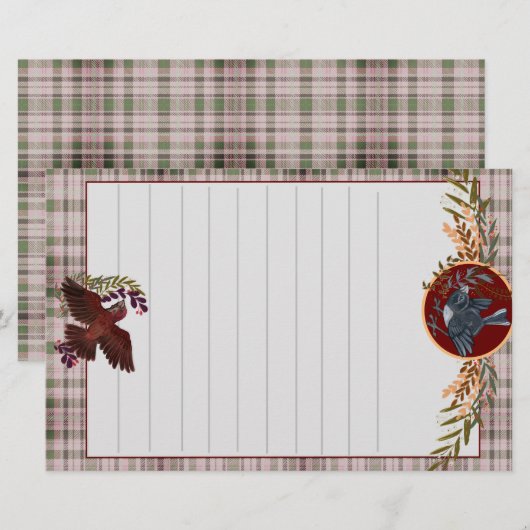 冬鳥文房具 便箋 (正面/裏面)