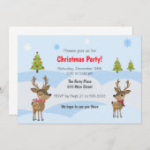 冬鹿キッズクリスマスパーティの招待状 招待状 (正面/裏面)