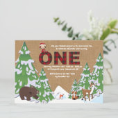 冬1匹の誕生日のパーティの招待状 招待状 (スタンド正面)