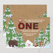 冬1匹の誕生日のパーティの招待状 招待状 (正面/裏面)