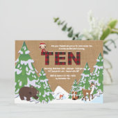 冬10の誕生日のパーティの招待状 招待状 (スタンド正面)