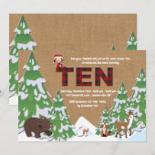 冬10の誕生日のパーティの招待状 招待状 (正面/裏面)