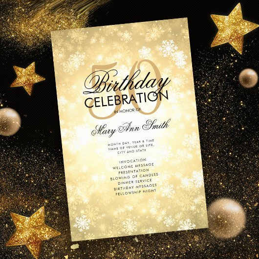 冬50誕生日プログラム金ゴールドワンダーランドメニュー チラシ