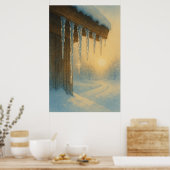 冬5、氷柱ライト、季節のプリント ポスター (キッチン)