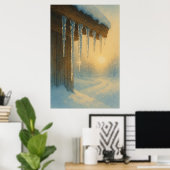 冬5、氷柱ライト、季節のプリント ポスター (ホームオフィス)