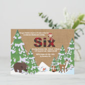 冬6歳の誕生日パーティーの招待状 招待状 (スタンド正面)