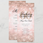 冬60誕生日プログラムバラ金ゴールドメニュー 招待状 (正面/裏面)