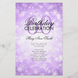 冬60誕生日プログラムパープルワンダーランドメニュー チラシ