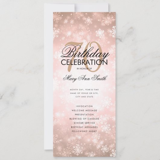 冬70誕生日プログラムバラ金ゴールドワンダーランド 招待状 (正面)