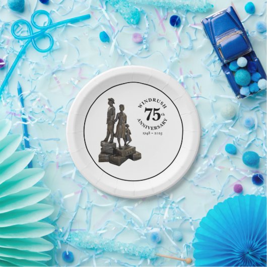 冬75周年記念像 ペーパープレート (パーティー)