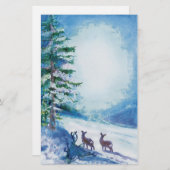 冬 – ひな形 便箋 (正面/裏面)