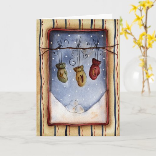 冬 カード (黄色い花)