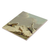 冬(キャンバスの油)のアヒルの射撃、発砲 タイル (側面)