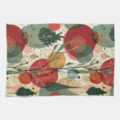 冬/クリスマス抽象芸術タイル美術 キッチンタオル (横)