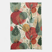 冬/クリスマス抽象芸術タイル美術 キッチンタオル (縦)