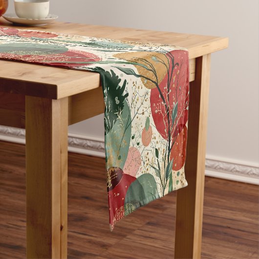 冬/クリスマス抽象芸術タイル美術 ショートテーブルランナー (インサイチュ)