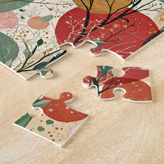 冬/クリスマス抽象芸術タイル美術 ジグソーパズル (側面)