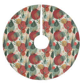 冬/クリスマス抽象芸術タイル美術 ブラッシュドポリエステルツリースカート