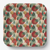 冬/クリスマス抽象芸術タイル美術 ペーパープレート (正面)