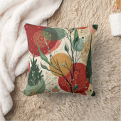 冬/クリスマス抽象芸術金ゴールド（ばちゃばちゃ）跳ねる クッション (ブランケット)