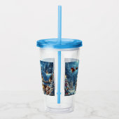 冬/サンタ/クリスマス/雪 アクリルタンブラー (右)