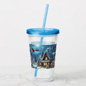 冬/サンタ/クリスマス/雪 アクリルタンブラー (裏面)