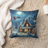 冬/サンタ/クリスマス/雪 クッション (ブランケット)