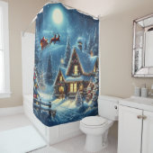 冬/サンタ/クリスマス/雪 シャワーカーテン (インサイチュ)