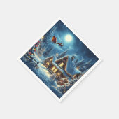 冬/サンタ/クリスマス/雪 スタンダードカクテルナプキン (角)