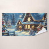 冬/サンタ/クリスマス/雪 バスタオル (バスタオル)