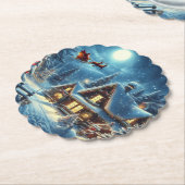 冬/サンタ/クリスマス/雪 ペーパーコースター (アングル)