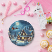 冬/サンタ/クリスマス/雪 ペーパープレート (パーティー)