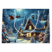 冬/サンタ/クリスマス/雪 ラージペーパーバッグ (正面)