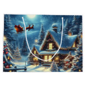 冬/サンタ/クリスマス/雪 ラージペーパーバッグ (裏面)