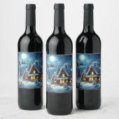 冬/サンタ/クリスマス/雪 ワインラベル (ボトル)