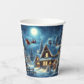 冬/サンタ/クリスマス/雪 紙コップ (裏面)