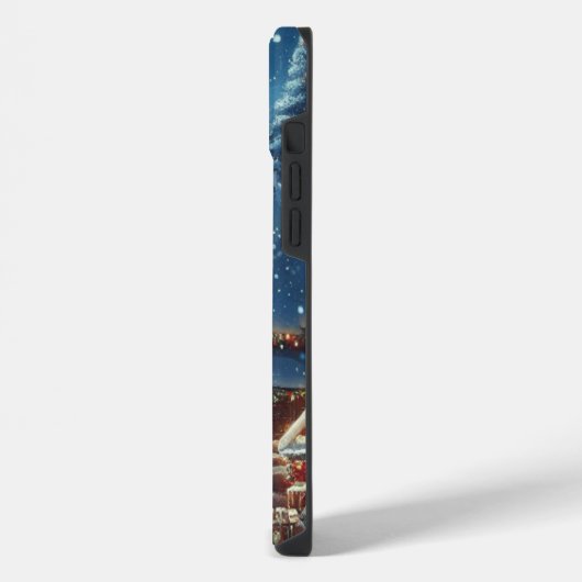 冬/サンタ/クリスマス/雪 iPhoneケース (左側面)