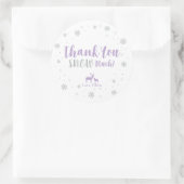 冬、シルバー、パープル雪が降り注ぐ ラウンドシール (バッグ)