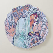 冬（フォーシーズンズ）、アルフォンスミュシャ装飾用クッション ラウンドクッション (裏面)