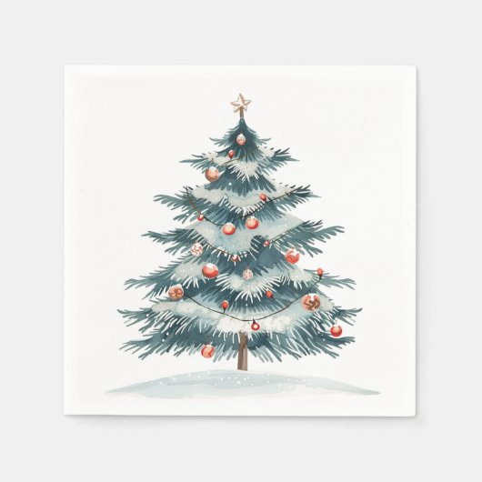 冬、ユール（キリスト降誕祭）、クリスマスフェスティバル スタンダードカクテルナプキン (正面)