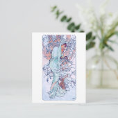 冬（四季）、アルフォンスミュシャ ポストカード (スタンド正面)