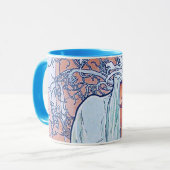 冬（四季）、アルフォンスミュシャ マグカップ (正面左)