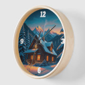 冬/居心地の良い冬のキャビンの壁時計 壁時計 (傾斜)