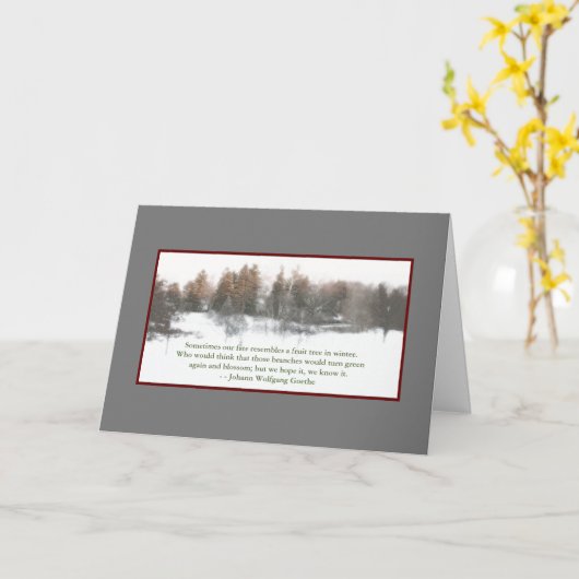 冬、希望のメッセージ/クリスマス&新年 カード (黄色い花)