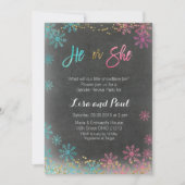 冬、性別を明らかにする招待 招待状 (正面)