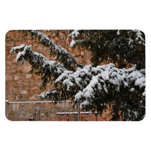 冬、木々に雪 マグネット (横)