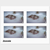 冬 – 短尾ワイゼル 長方形シール (シート)