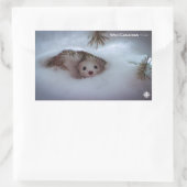 冬 – 短尾ワイゼル 長方形シール (バッグ)